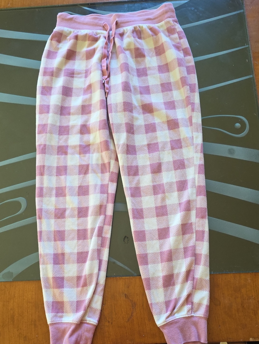 Aeropostale Pink and White Checkered Kids Pajama Bottoms